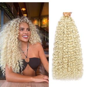 8 Packs 18 inch Crochet Hair Ocean Curl Wavy Extensions (Pack of 8, 613#)